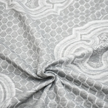 Soft Heather Gray Polyester Knitted Jacquard Mattress Fabric